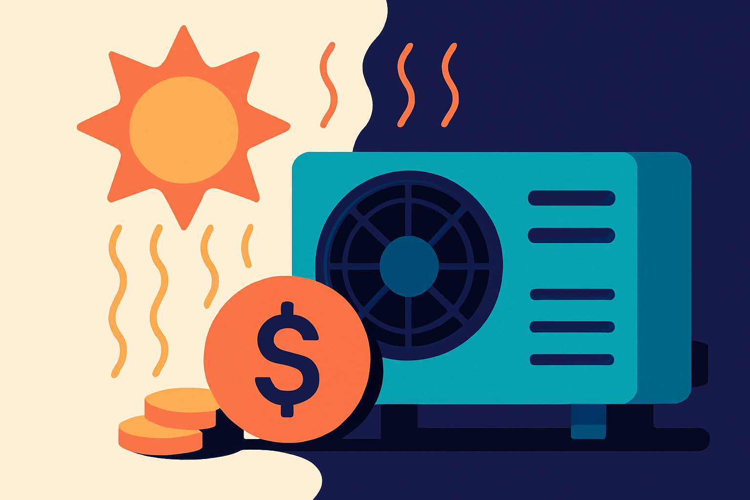 A concrete, representative image for the bottleneck: "Commercially available air conditioning systems on the market are too expensive to own and operate" — Commercially available air conditioning systems on the market can be prohibitively expensive for individuals and businesses; the importance is rising due to extreme heat events