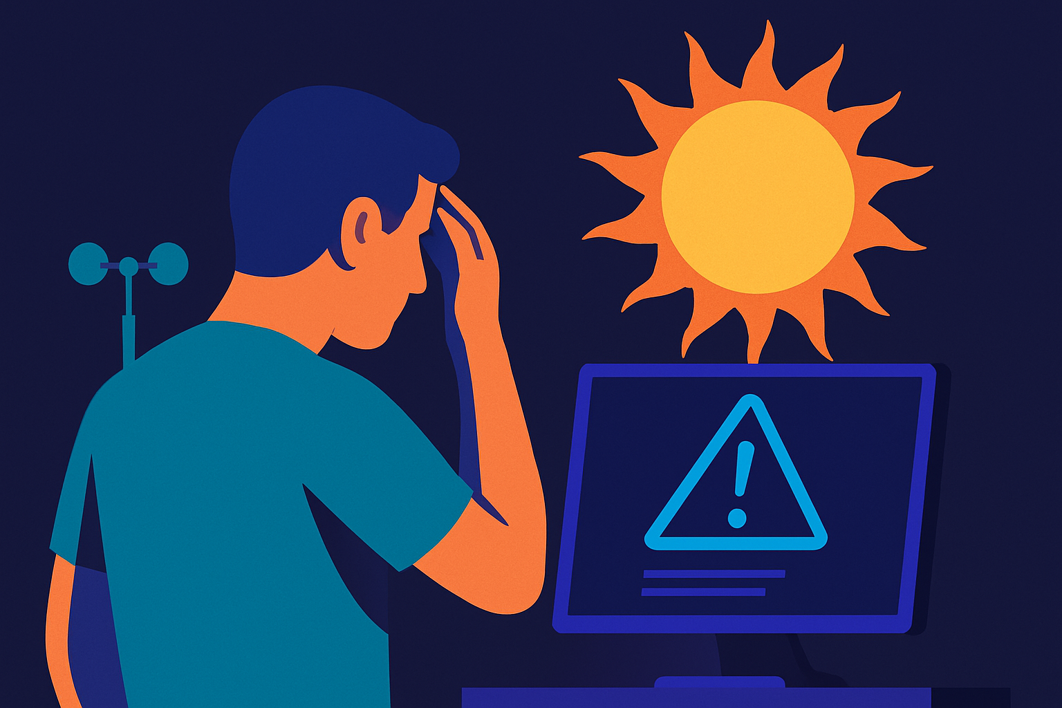 A concrete, representative image for the bottleneck: "Early-warning & response systems for extreme heat events are insufficient and/or underdeveloped" — There are insufficient early-warning & response systems tailored for extreme heat events