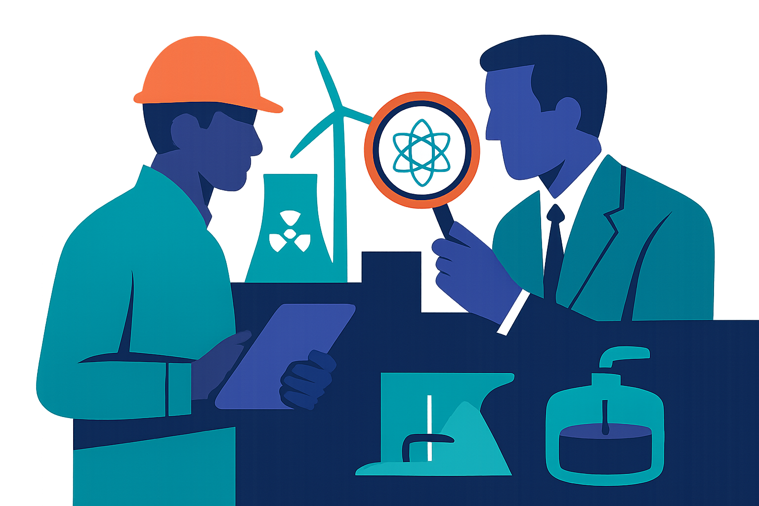 A concrete, representative image for the bottleneck: "NRC requires licensing approval before testing can take place" — NRC design review prioritizes approval for theoretical models over real-world testing for emerging technology